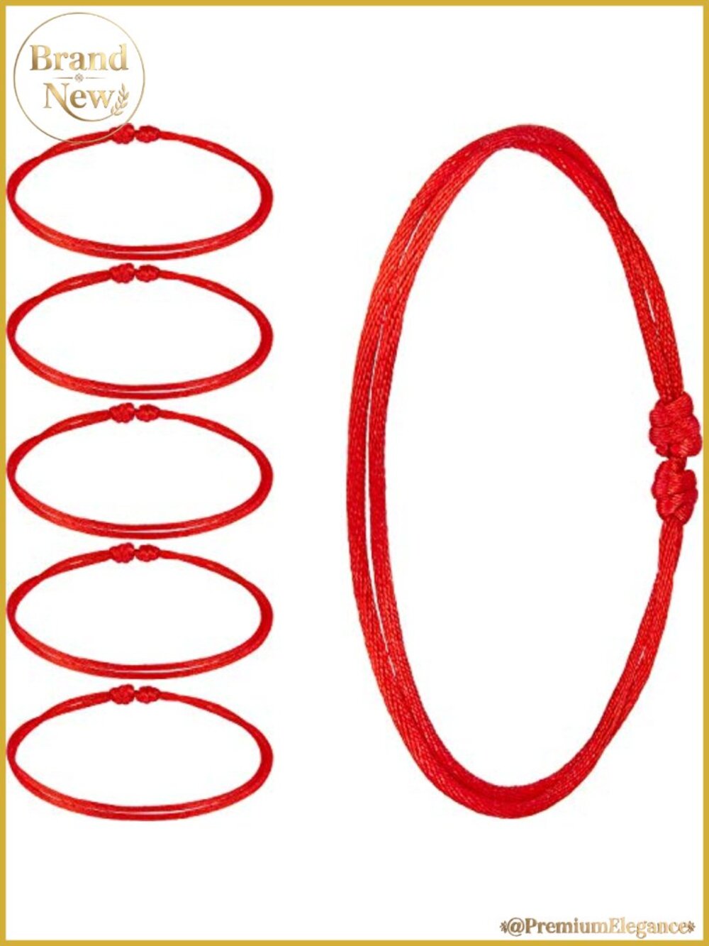 Red String Bracelets for Women, Adjustable Cord Protection Bracelet, 6 Piece Set